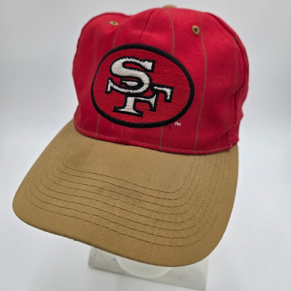 Vintage Eastport San Francisco 49ers‎ Snapback Baseball Hat Red Gold Pinstripe